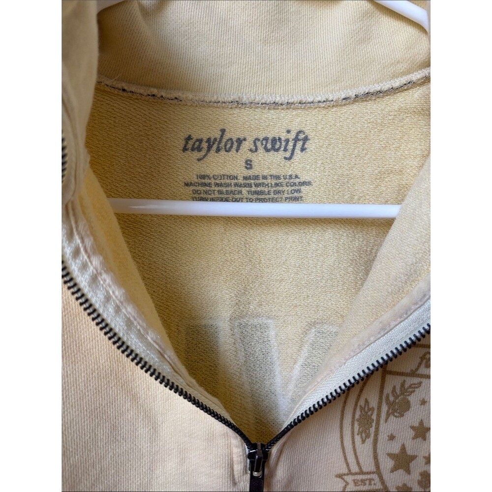 Taylor Swift folklore yellow Half-Zip Pullover Sweatshirt 1989 small  RARE HTF - Picture 3 of 5